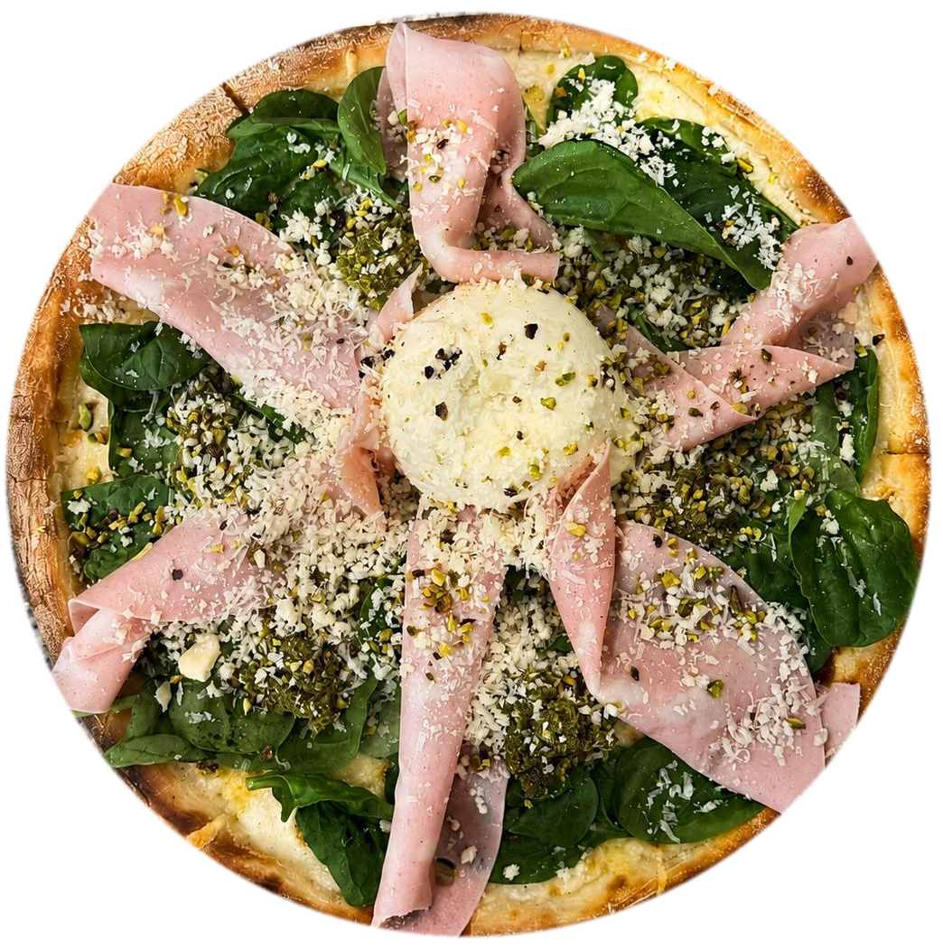 Pizza Mortadella con Pistacchi Zakolejona